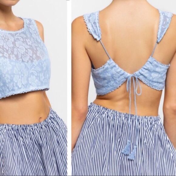POL Drawstring Lace Crop Top‎ - Picture 1 of 15